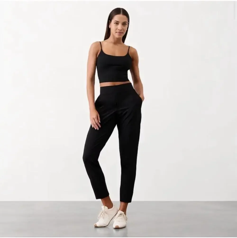 Athleta Pants Women 14 Black Brooklyn Mid Rise Ankle City Classic Commute Casual